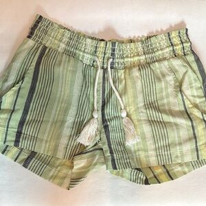 Salt Life Green Striped High Waist Shorts